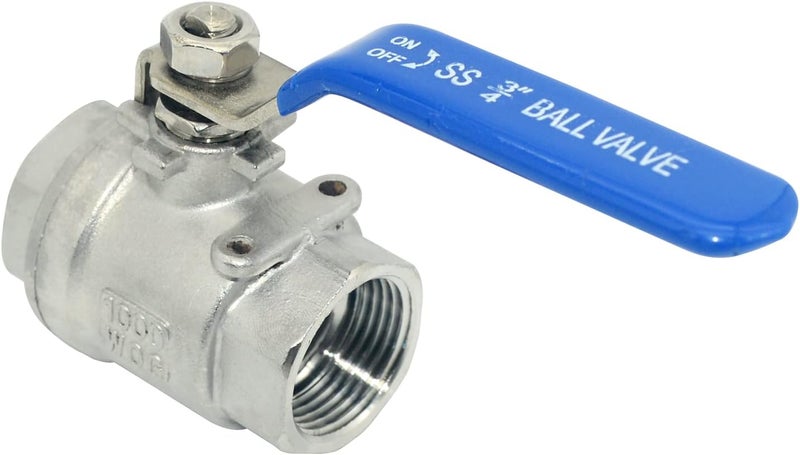 Varmhus NPT Female 316 Stainless Steel Full Port Ball Valve Vinyl Handle WOG1000 (3/4") - Image 2